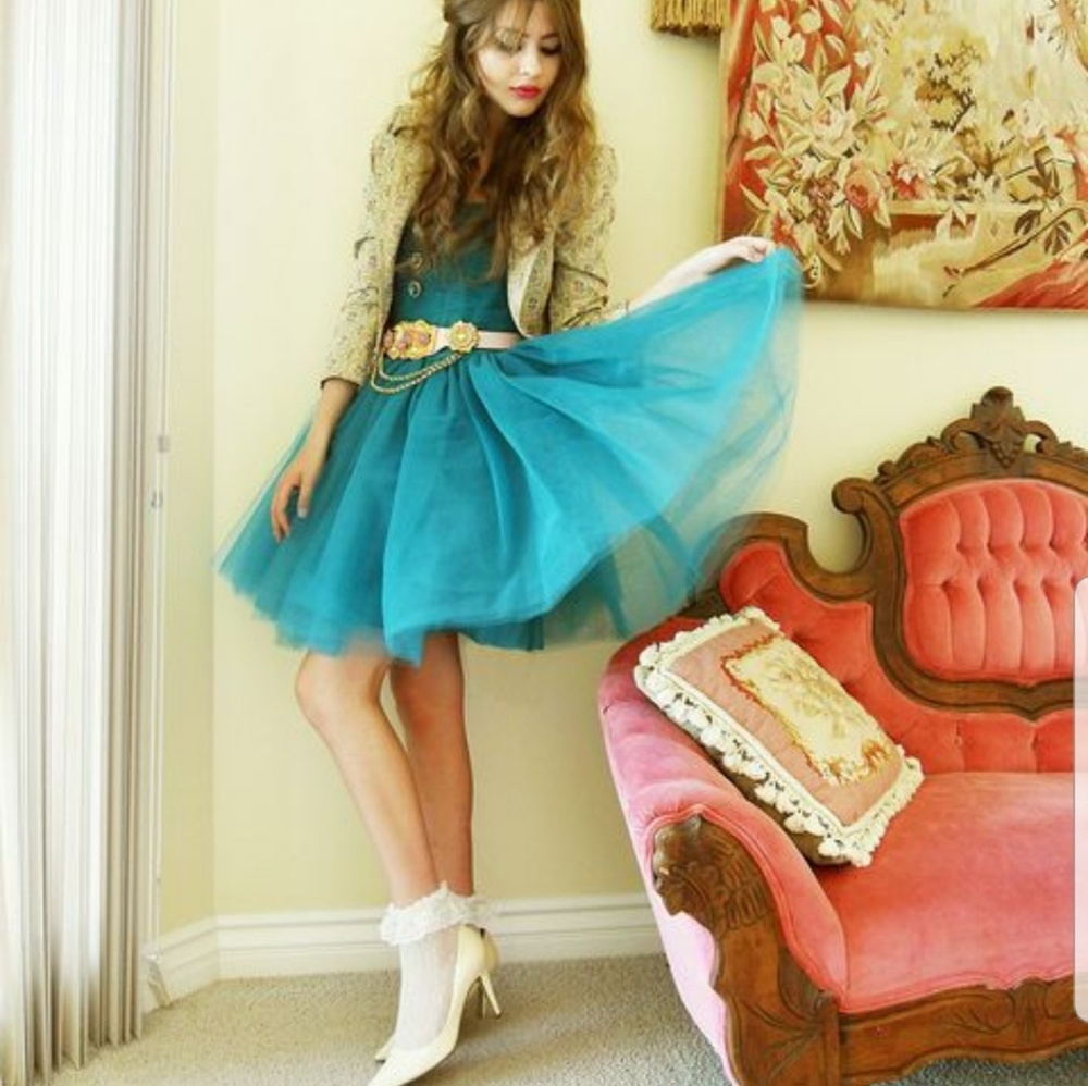 Betsey Johnson Teal Tulle Dress